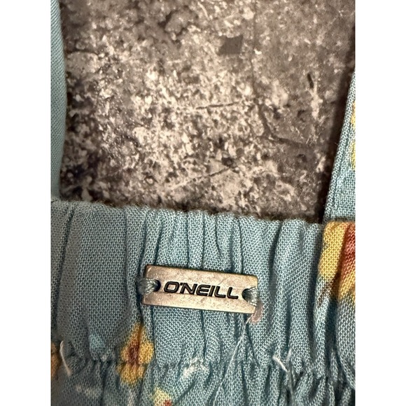 O'Neil Womens Lorna Floral Tie Strap Swingy A Line Dress Plunging V Neck Sz L - Picture 8 of 9